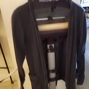 She Said.... Dark Gray Womens Open Sweater with two open pockets and trim